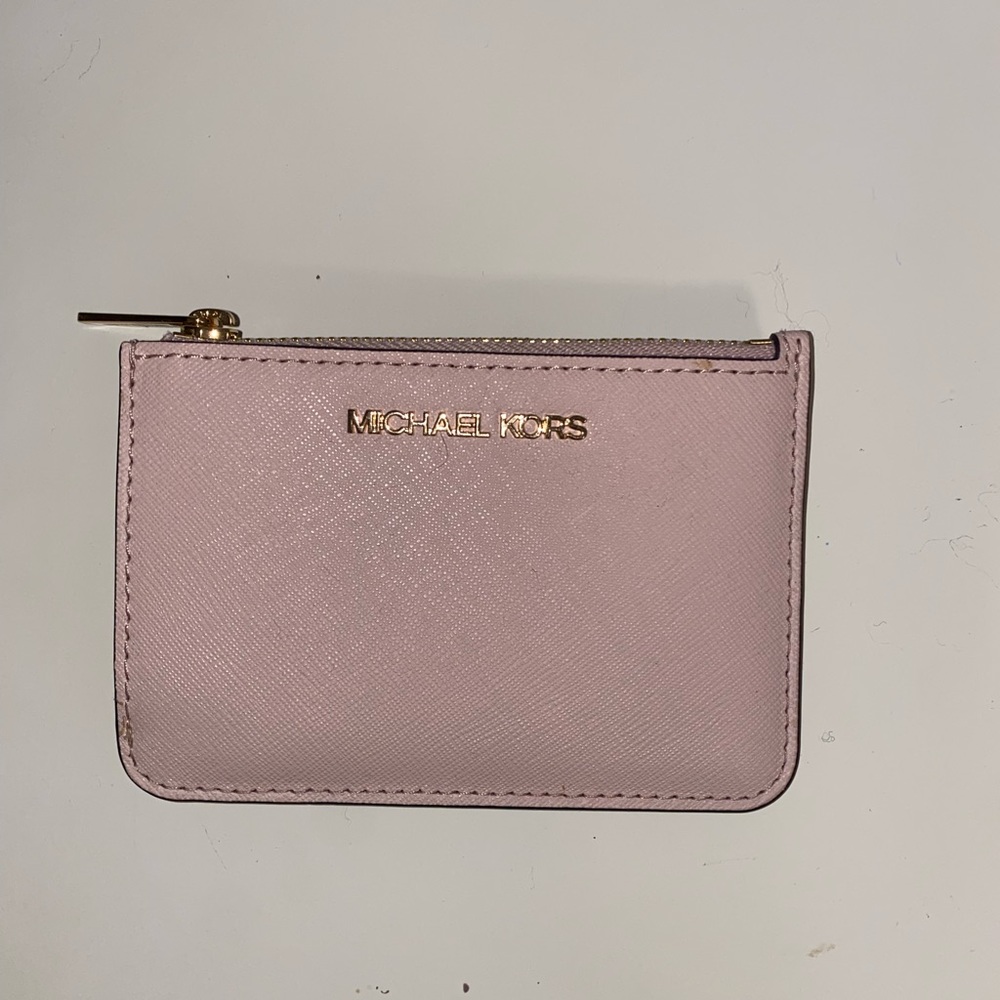 Pink Michael Kors keychain wallet